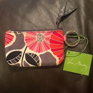 Vera Bradley Red and Black Floral Cosmetic Bag (New)